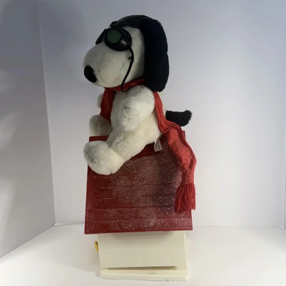 1993 Santa's Best Snoopy Woodstock Christmas Animated Doghouse Peanuts-Untested